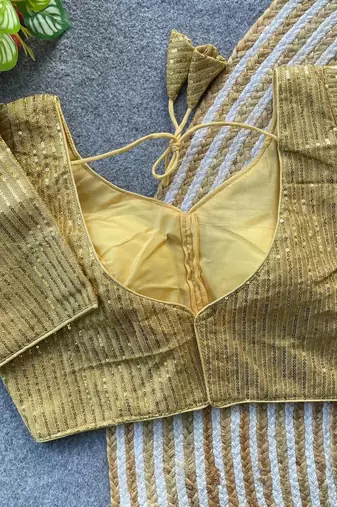 Yellow georgette blouse for women fancy saree blouse