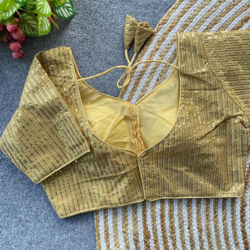 Yellow georgette blouse for women fancy saree blouse