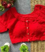 Red cotton blouse for women festive saree blouse