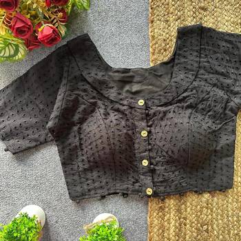 Black cotton blouse for women designer saree blouse 1
