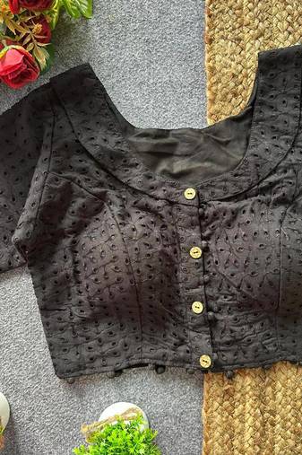 Black cotton blouse for women designer saree blouse