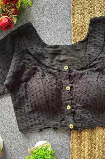 Black cotton blouse for women designer saree blouse
