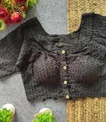Black cotton blouse for women designer saree blouse