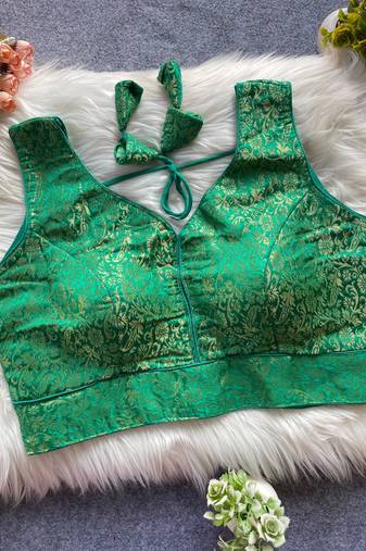 Green silk blouse for women elegant saree blouse