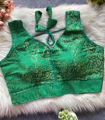 Green silk blouse for women elegant saree blouse