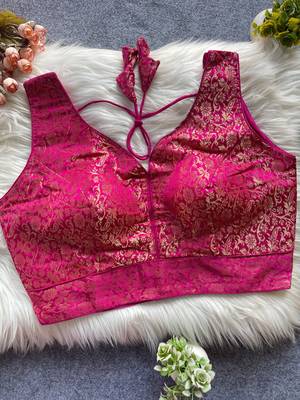 Pink silk blouse for women traditional saree blouse 1