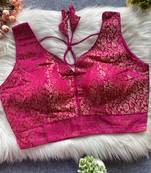 Pink silk blouse for women traditional saree blouse