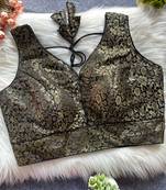 Black silk blouse for women plain saree blouse