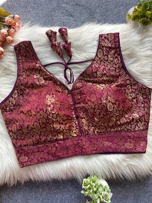 Maroon silk blouse for women designer saree blouse 1