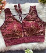 Maroon silk blouse for women designer saree blouse