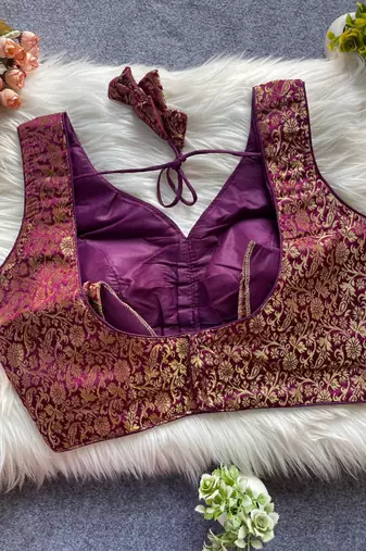 Maroon silk blouse for women designer saree blouse