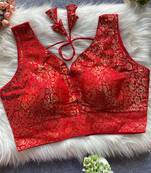 Red silk blouse for women zari saree blouse