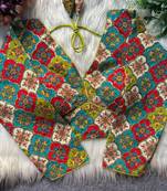 Green viscose blouse for women thread saree blouse