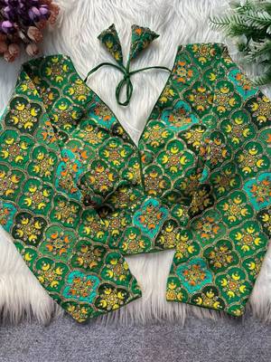 Dark green viscose blouse for women stylish saree blouse 1