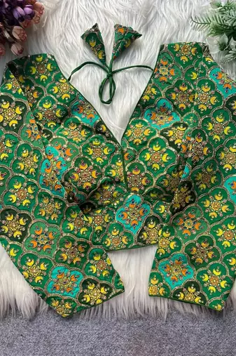 Dark green viscose blouse for women stylish saree blouse