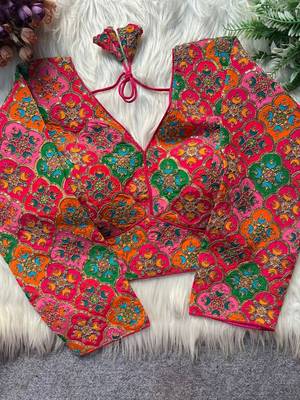 Pink viscose blouse for women fancy saree blouse 1