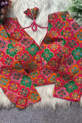 Pink viscose blouse for women fancy saree blouse