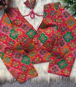 Pink viscose blouse for women fancy saree blouse