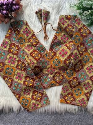 Brown viscose blouse for women festive saree blouse 1