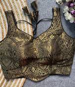 Black jacquard blouse for women designer saree blouse