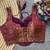 Maroon jacquard blouse for women fancy saree blouse