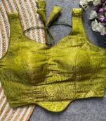 Green jacquard blouse for women elegant saree blouse
