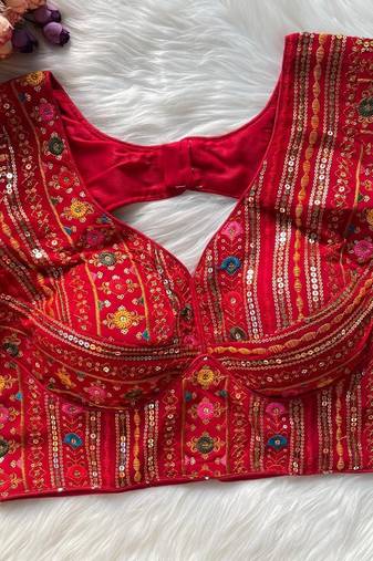 Red georgette blouse for women festive saree blouse