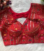 Red georgette blouse for women festive saree blouse
