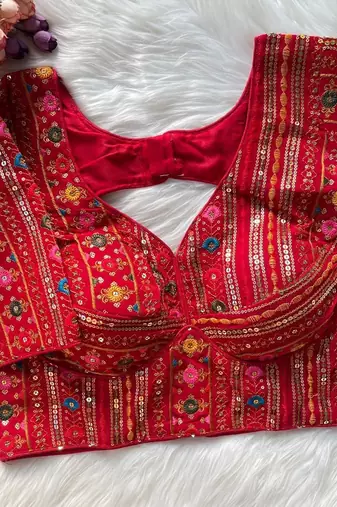 Red georgette blouse for women festive saree blouse