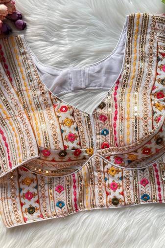 White georgette blouse for women traditional saree blouse