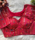 Pink georgette blouse for women plain saree blouse