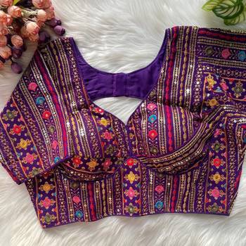 Purple georgette blouse for women designer saree blouse 1