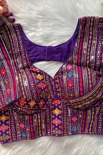 Purple georgette blouse for women designer saree blouse