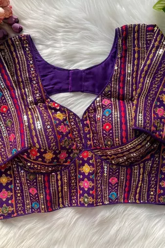 Purple georgette blouse for women designer saree blouse