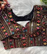 Black georgette blouse for women embroidery saree blouse
