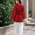 Red bandhej print cotton kurti set with farshi pant & bell sleeve jacket