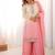 Pink heavy faux georgette embroidered kurti palazzo set with dupatta