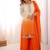 Orange heavy faux georgette embroidered kurti palazzo set with dupatta