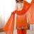 Orange heavy faux georgette embroidered kurti palazzo set with dupatta