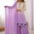Lavender heavy faux georgette embroidered kurti palazzo set with dupatta