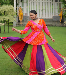 Navratri Special Multi-Color Bandhani Print short kurti