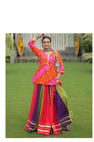Navratri Special Multi-Color Bandhani Print short kurti 3