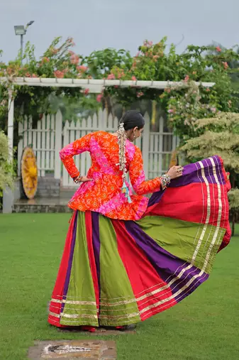 Navratri Special Multi-Color Bandhani Print short kurti