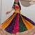 NAVRATRI WEAR MULTI COLOR MILKI SILK THREAD SEQUEINCE EMBROIDERED WORK LEHENGA CHOLI FREE SIZE FULL STITCHED.