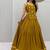 NAVRATRI WEAR MUSTARD COLOR SOLID COTTON LEHENGA CHOLI FREE SIZE FULL STITCHED.