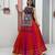 NAVRATRI WEAR PINK-ORANGE COLOR VICHITRA SILK SOLI LEHENGA CHOLI FREE SIZE FULL-STITCHED.