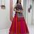 NAVRATRI WEAR PINK-ORANGE COLOR VICHITRA SILK SOLI LEHENGA CHOLI FREE SIZE FULL-STITCHED.