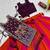 NAVRATRI WEAR PINK-ORANGE COLOR VICHITRA SILK SOLI LEHENGA CHOLI FREE SIZE FULL-STITCHED.