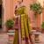 Olive green soft silk blend saree with zari weaving meenakari design