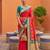 Peach soft silk blend saree with zari weaving meenakari design